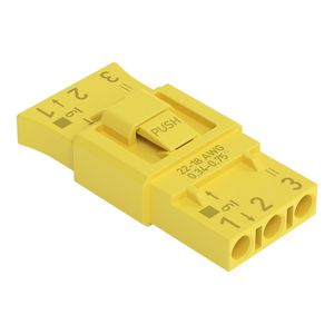 Lampconnector 3-polig 0,75 mm² geel VVE=1000