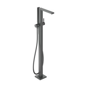 Tecturis E afbouwdeel 1-hendel badkraan vloermontage Brushed Black Chrome