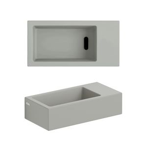 Flush 3 fontein zndr kraangat plug rechts mat grijs keramiek