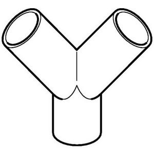 Polyethyleen (PE) broek T-stuk 2x 30° 50mm