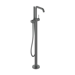 Tecturis S 1-hendel badkraan vloermontage Brushed Black Chrome