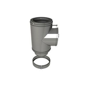 T-stuk RVS d200/150/100 voor inspectiedoeleinden geisol.