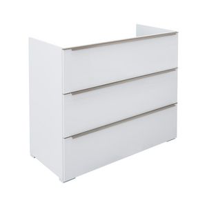 Onderkast (100x45cm) met 3 lades met greeplijst - M2 - White hoogglans gelakt