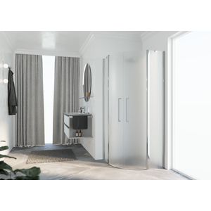 Douchewand Young R2 kwartrond 775-795x2000mm satin chroom
