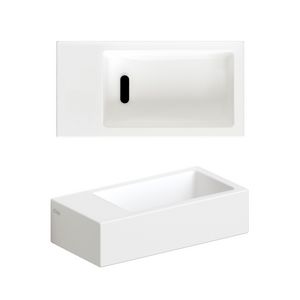 Flush 3 fontein zonder kraangat plug links mat wit keramiek