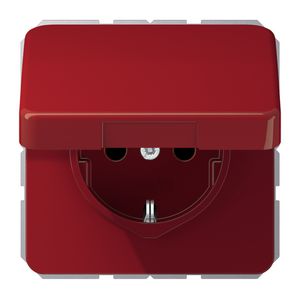 Wandcontactdoos rood m.R/A&ki.beveil.&klapd. CD500