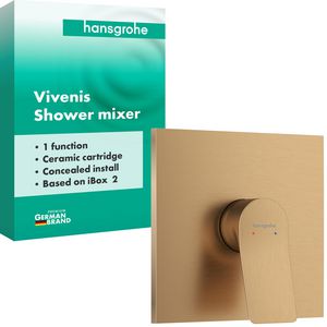 Vivenis 1-hendel afbouwdeel inbouwdouchemengkraan voor 1 functie Brushed Bronze