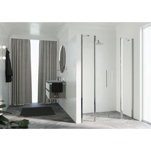 Nisdeur Y22A 1170-1210x2000mm chroom helder 2xdraaidelen