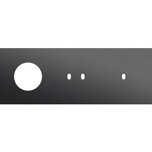 Afdekplaat 3-voud horiz. 71mm centerafst. 224-57717
