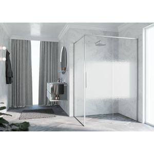 Zijwand RIGA F2P links 1075-1090x2000mm Rose-1 motief profiel matchroom