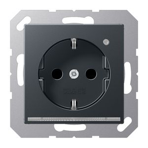 Wandcontactdoos antraciet m.LED & lichtsensor A500