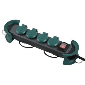 Hook outdoor 4x 230V RA afdekklep groen IP44 4m RA rood zw