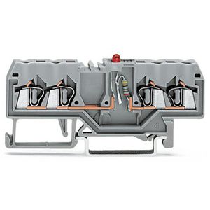 Moduleklem 4-draads LED rood grijs 280-809/281-413 VVE=100