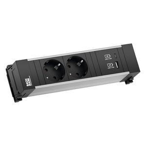 Power Frame contactblok 2x 230V RA + 1x USB A/C chrgr 0,2m