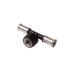 T-koppeling verlopend persaansluiting 13PK-X (inox) 26x1/2" bn. x26mm kunststof/rvs