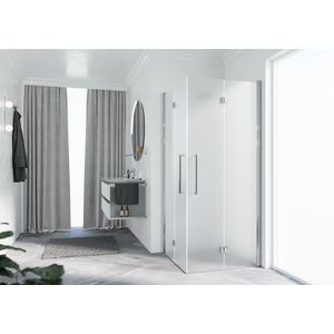 Hoekinstap 2xvouw YOUNG 2GS 1010-1030x2000mm chroom Satin glas
