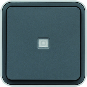 Wisselschakelaar verlicht (blauw)+behuizing W.1 grijs