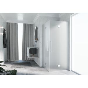 Hoekinstap 2xvouw YOUNG 2GS 870-890x2000mm matchroom Satin glas