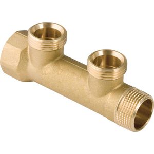 2-groeps verdeler sil.brons aansl Rp3/4"-R3/4" aftak EuG3/4"
