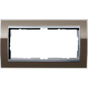 afdekraam 2-v z/ms overgangsafdekplaat kl.alum. Gira Event Clear br