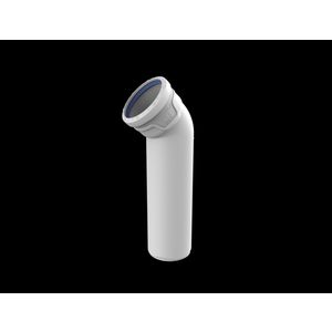 Verlengde bocht PP AS+ geluidsarm 45° lichtgrijs 90mm mof x spie