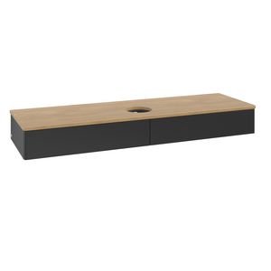 Wastafelonderkast Antao 1600x190x500mm Black Matt Lacquer K14011PD