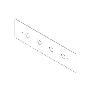 Rozet v. montageframe 4-gats staand 150x570x3mm chr