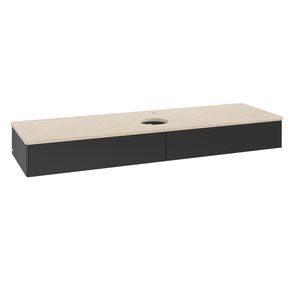 Wastafelonderkast Antao 1600x190x500mm Black Matt Lacquer K14053PD