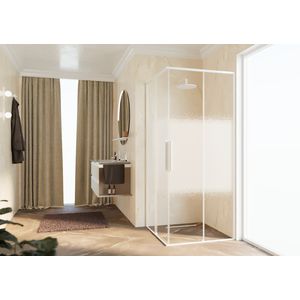 Schuifdeur RIGA A 1075-1090x2000mm Rose-1 motief profiel matwit