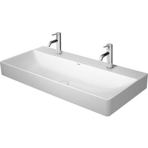 DURASQUARE #235310 wastafel 1000mm wit met 2 kraangaten