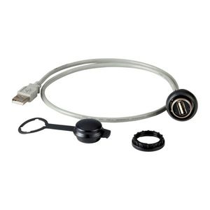 Frontelement zwart +USB 3.0 A/A aansluitkabel 0.6m