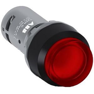Verlengde knop Compact terugverend 1NO rood LED 100-130Va
