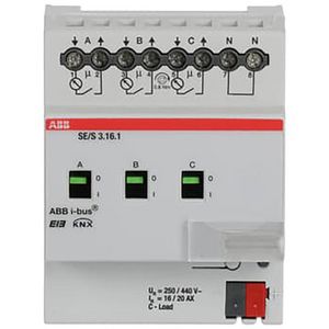 Energieaktor KNX met handbediening 3-voudig 16/20 A DIN-rail (SE/S 3.16.1)