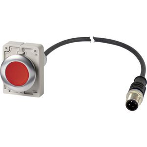 Signaaldrukknop M30C Compact rood vlak 0no/1nc M12A- 186004
