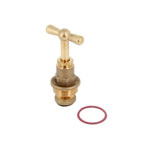 Bovendeel messing tbv stopkraan 1/2" / 15mm KIWA incl. fiberring