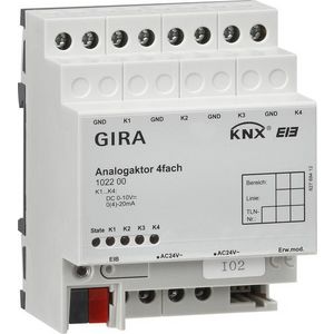 Analoge actor 4-voudig KNX DIN-rail