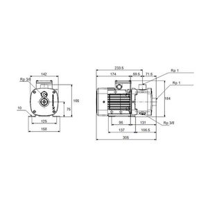 Centrifugaalpomp CM1-2 A-R-I-E-AQQE 400Y 50 Hz