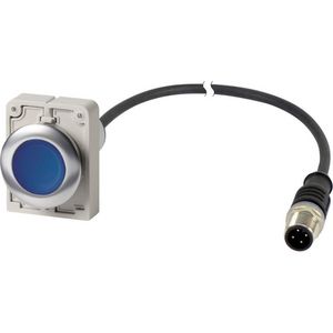 Signaaldrukknop M30C Compact blauw vlak 1no/0nc M12A 186006