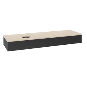 Wastafelonderkast Antao 1600x190x500mm Black Matt Lacquer K15053PD