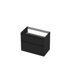 Onderkast 80cm 2x la greeploos gelakt afwerking 45° rondom a-symm. mat zwart INK 1240826