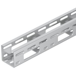 Lengte a 3m. AZ-kanaal geperf 50x50 rvs A2 1.4301 blank