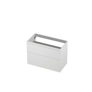 Onderkast 90cm 2x la greeploos gelakt afwerking 45° rondom a-symm. mat wit INK 1240830