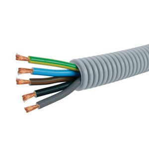 Rol a 50mtr. voorbedrade flexibele buis FlexPP GR 25 GGBLBRZWGR 5x4 HO7VK