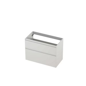 Onderkast 90cm 2x la greeploos gelakt afwerking 45° rondom a-symm. hoogglans Wit INK 1240832