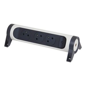 Contactdoos standaard 3xPA z.snoer zwart-wit VVE=5