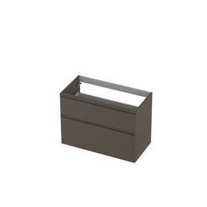 Onderkast 90cm 2x la greeploos gelakt afwerking 45° rondom a-symm. mat taupe INK 1240835