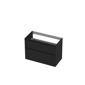 Onderkast 90cm 2x la greeploos gelakt afwerking 45° rondom a-symm. mat zwart INK 1240836
