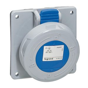 Inbouw Wandcontactdoos 230V 16A 3P IP67 kunstst. blauw P17
