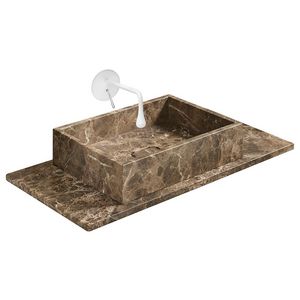 Wastafelblad marmer 60x46x2 cm met boring voor 1 waskom