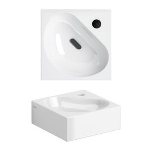 Flush 5 hoekfontein 270x270mm met kraangat wit